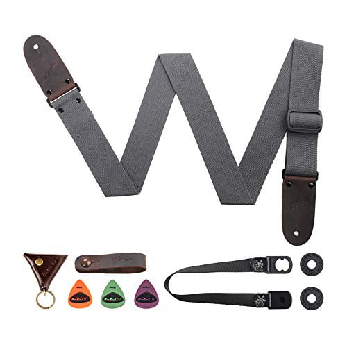 An awesome Gift for Men & Women Guitarists 2 Inch Wide Guitar Belt Accessories Includes Button 2 Locks and 3 Picks Keychain Electric and Bass Guitar M33 Guitar Strap Green Set for Acoustic 